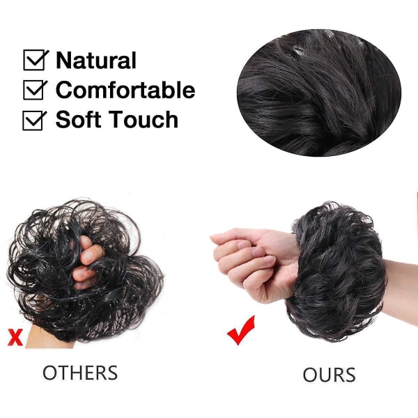 1 kpl Sekava Hiustyyli Pulla Hiusnauha Pidennys Kiharainen Aaltoileva Sekava Synteettinen Chignon Naisille Updo Hiuspidenne