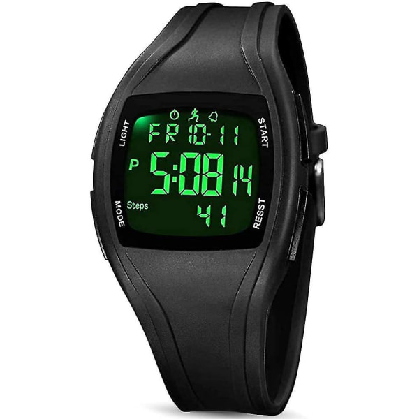 Läs digital watch med stegräknare, 3d stegräknare utomhus digital sport