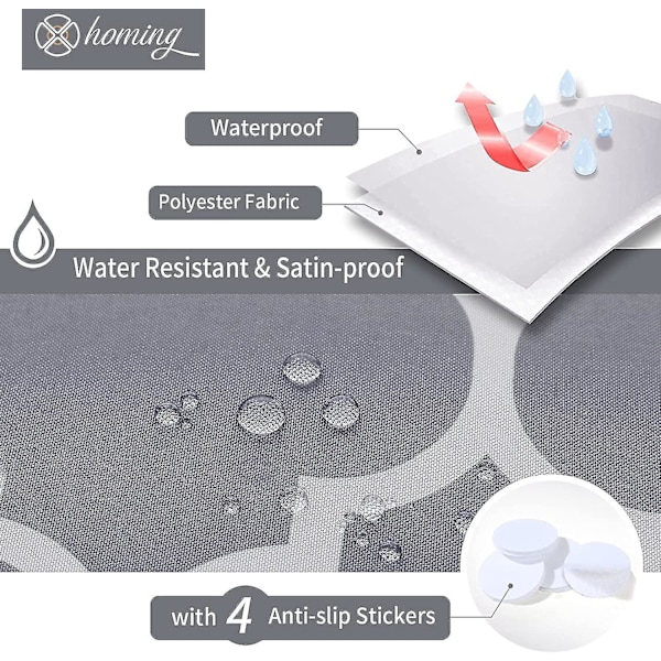 Wekity Dug til rektangulære borde Vandtæt Satin Resistent Vaskbar Spisebord Beskytter Til Ferie, Fest, Grå Og Hvid, 60 X 104 Tommer