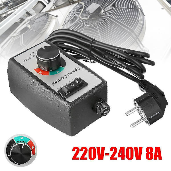 EU-plugg motorhastighetsregulator universell elektronisk trinnløs regulatorbryter viftekanal viftehastighet