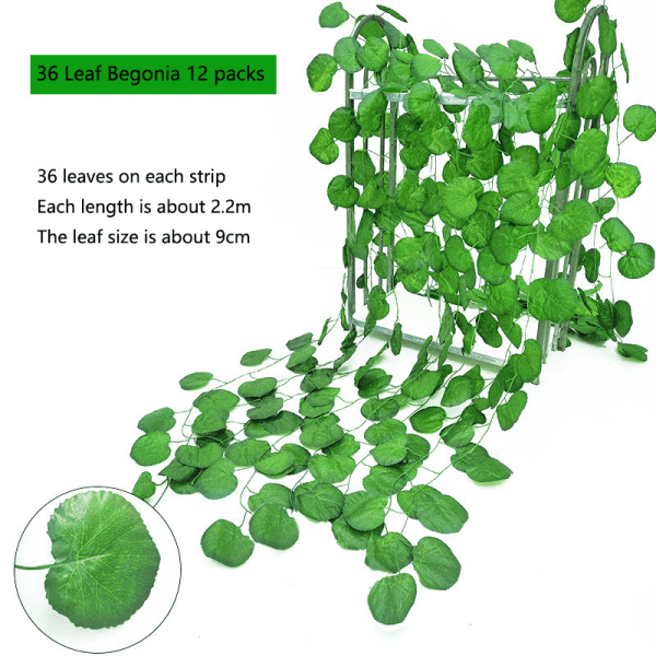 12 falske vinranker falske eføy blader kunstig eføy 36 leaves crabapple leaves