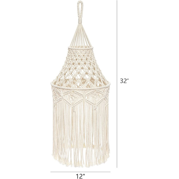 Blondestoflampe Boho Hængende Pendellampe Moderne Kontor Soveværelse Stue Børneværelse Kollegie Boho Hjem Decor (Pærer Ikke Inkluderet)