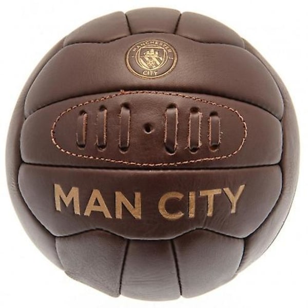 Manchester City FC Retro Leather Heritage Football