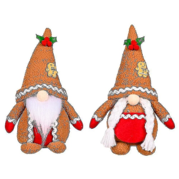 Christmas Gnomes Pehmo, käsintehty Xmas Gonk Doll Tomte Gnome -koristeet Kasvottomat nukkehahmot Joulu