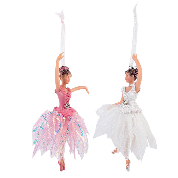 2 stk jente smykker dekorative ballettjente juletre sma