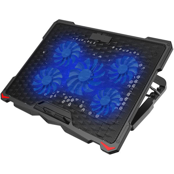 Bærbar kølepude 5 ventilatorer op til 17,3 tommer Heavy Notebook Cooler