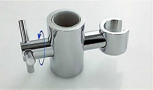 Erstatningsholder for dusjhode for skyvestang - Justerbar høyde og vinkel - Solid messing - Sølv - 24mm