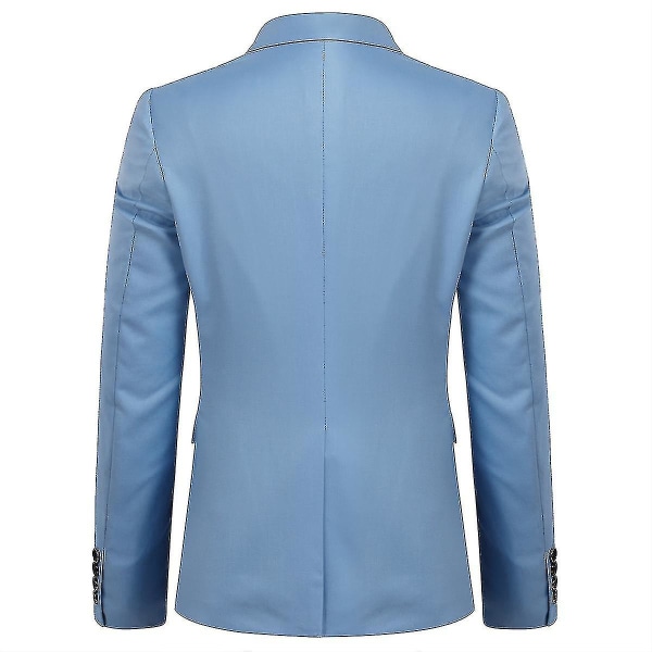 Kostym för män Business Casual 3-delad kostym blazerbyxor Väst 9 färger Z Light Blue L