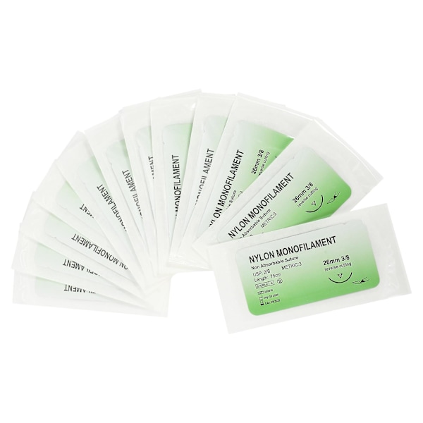 12 st/set nålsutur nylon monofilament tråd sutur övningskit 2/0