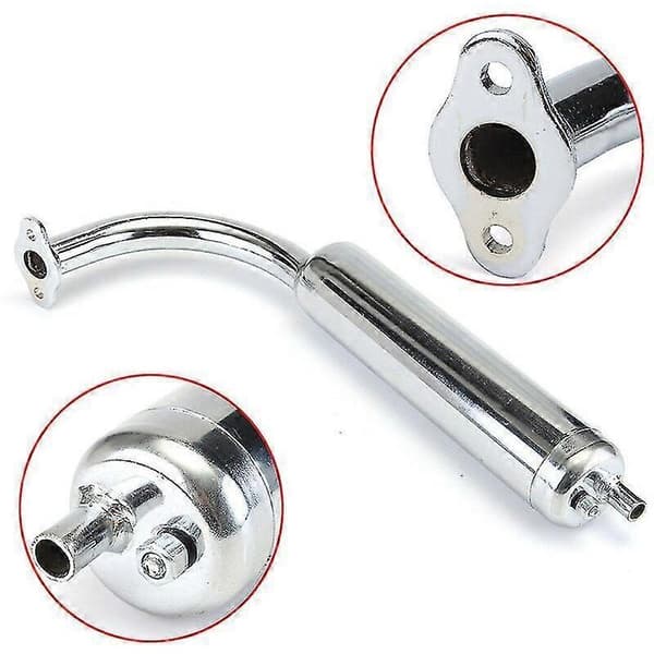 Krom udstødningsrør til 2-takts motoriserede cykler 49cc 60cc 66cc 80cc