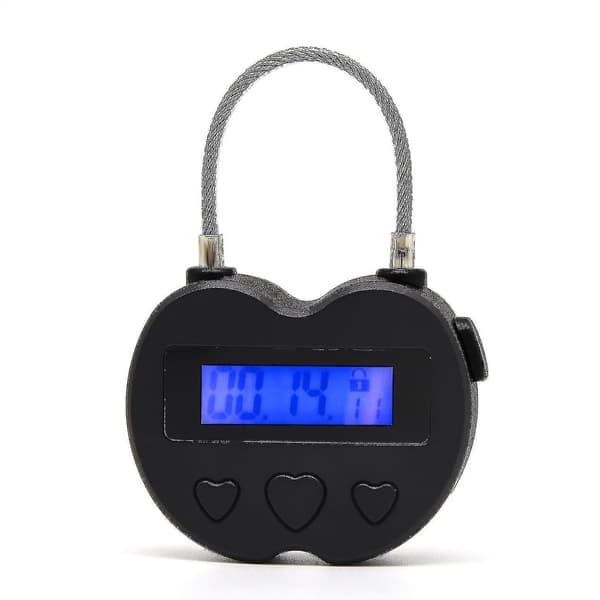 Smart Time Lock LCD Time Lock Multifunktionel Rejse Elektronisk Timer, USB Genopladelig Midlertidig Timer Hænglås, Hvid