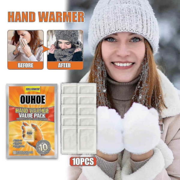 1 pakke 10 stk Kroppsvarmerpinne Varig varmelapp Holde håndbein-fotvarme limputer