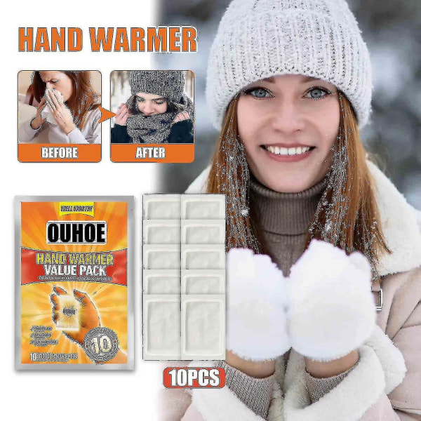 1 pakke 10 stk kroppsvarmerpinne Varig varmeplaster Hold håndbenfot varm lim innleggsputer