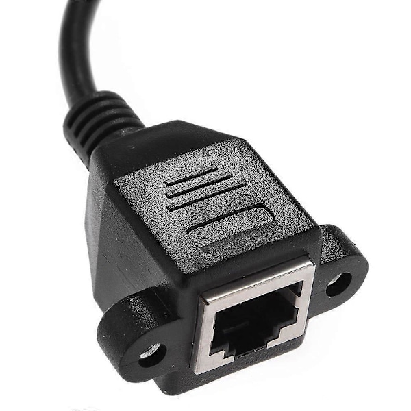 30 cm RJ45 Hane till Hona Skruvpanelmontering Ethernet LAN Nätverksförlängningskabel