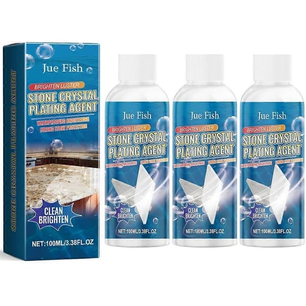 Stenkrystalbelægningsmiddel, ridsefjernelse, rengøring af pletter, lysningsmiddel 100 ml 3pcs