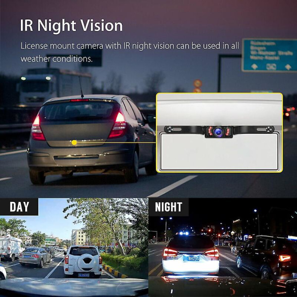 Trådlös backkamera, 5-tums övervakningssystem för backkamera, 7 infraröda LED-parkeringskameror med Super Night Vision