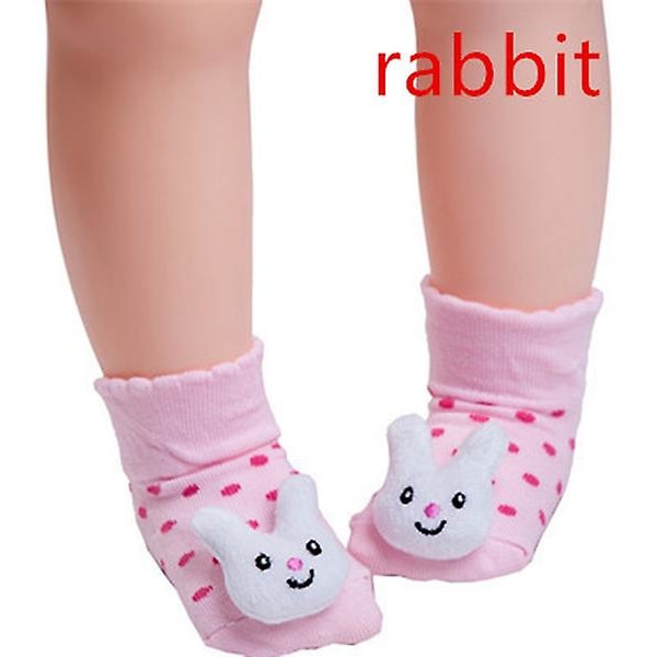 Babystrumpor Golv Halkfri Bomull Seriefigur Dockstrumpor [rosa]