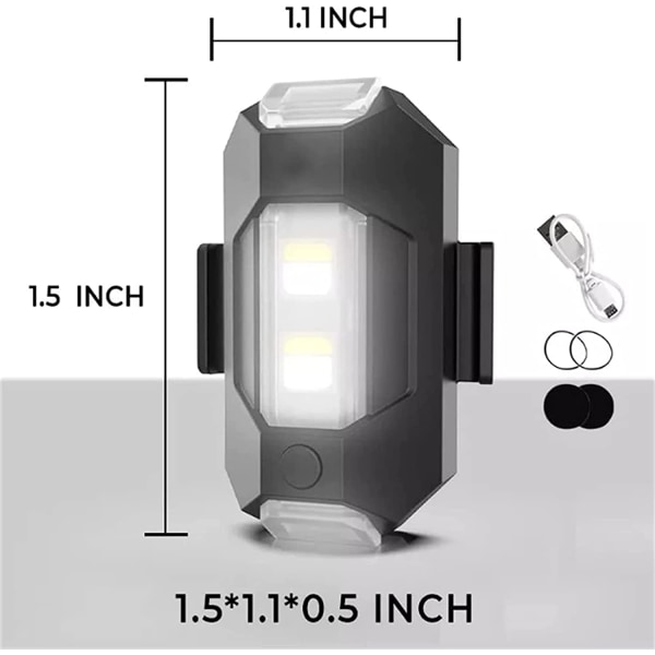7 farver LED-strobelys, flystrobelys, anti-kollision