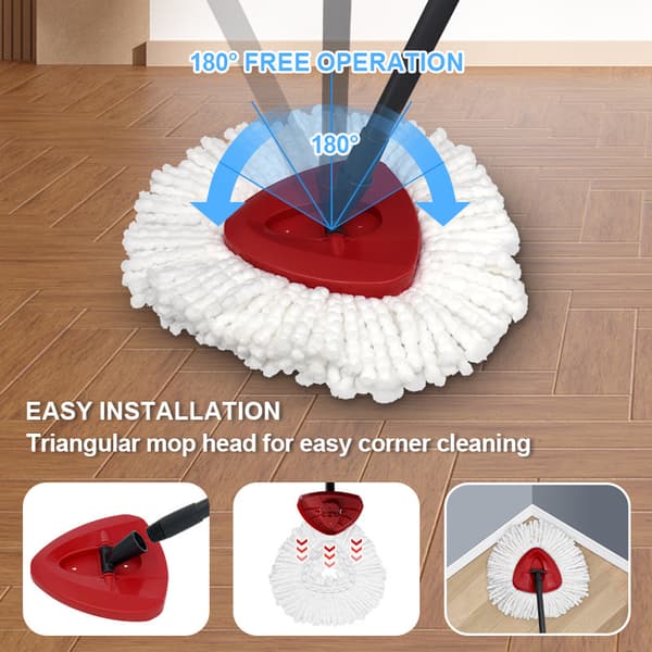 6 stk. moppehoveder til O-Ceda EasyWrin Spin Mop Refill 1 Kan System Easy Clean Mikrofiber Udskiftning Kun