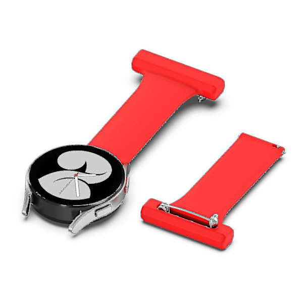 Silikonklockarmband 20 mm för Garmin Vivomove Style med sjuksköterskeficka och nålfäste Red
