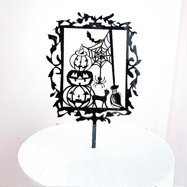 7 kpl kakunkoristetta Halloween-juhliin, cupcake-leivonnaisten akryylikoriste