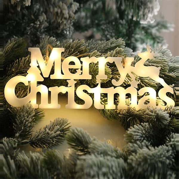 Joulukirjainlamput, Uusi Jouluripustuskoristelamppu, Tee-se-itse Merry Christmas -kirjainlamppu