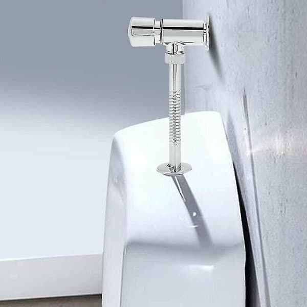 Väggmonterad krom urinal spolningsventil - Manuell/automatisk avstängning