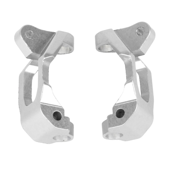 2 st metall främre C-nav caster block kompatibel med Axial Yeti Jr., silver -