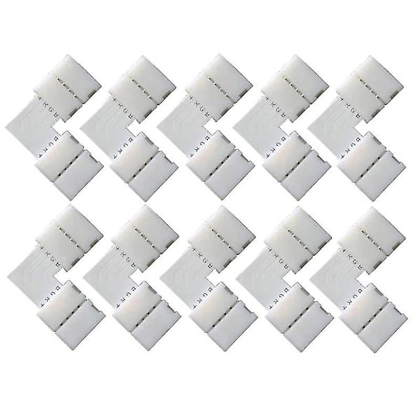 10 st 10 mm 4-stifts L-formade LED-list hörnkontakter RGB- 90 grader för 5050