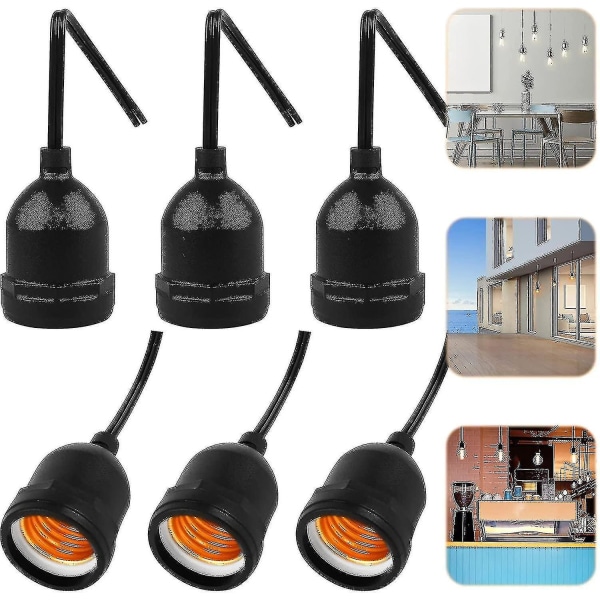 E27 6st vattentät E27 lamphållare Högkvalitativ vattentät E27 lamphållare Adaptrar för glödlampor och ledlampor-