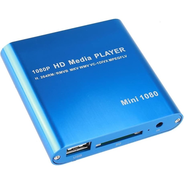 AGPtEK Mini 1080P Full HD digitaalinen mediasoitin - MKV/RM-SD/ USB HDD-HDMI