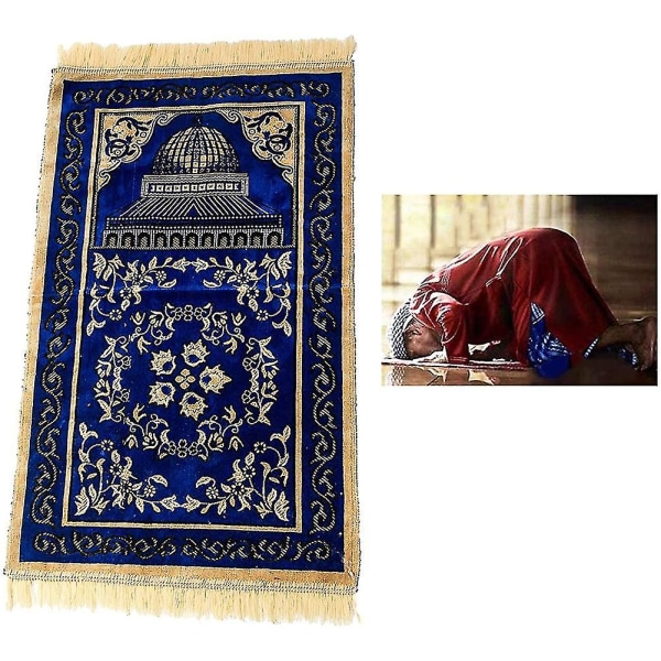 Mykt lys islamsk bønneteppe Elegant tyrkisk muslimsk teppe Broderi Mykt billedvev Sklisikkert