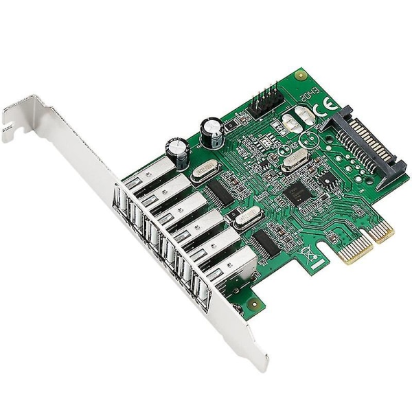 6 porte Pci-e til Usb 2.0 udvidelseskort 9pin intern Usb-header desktop Express-kort med 15 pin Sata-strømstik