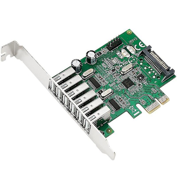 6-porttinen PCI-e - USB 2.0 -laajennuskortti, 9-pinninen sisäinen USB-liitäntä, työpöydän Express-kortti, jossa 15-pinninen SATA-virtalähde