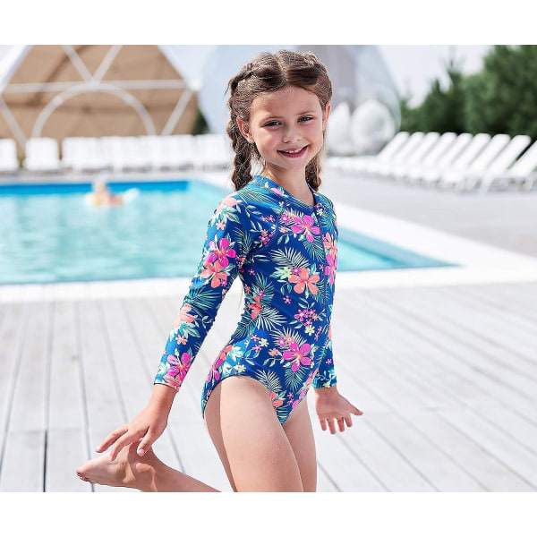 Flickor En Delig Baddräkt Randig Regnbåge Badkläder Strandbad