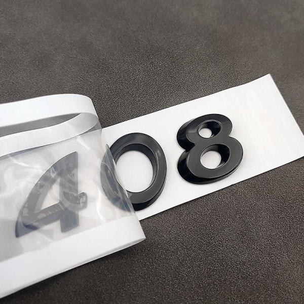 3D Abs Krom Sølv Svart Bil Bakre Hale Bagasjerom Nummer Emblem Klistremerke For Peugeot 206 207 301 307 308 408 508 2008 3008 4008 5008 Silver 3008