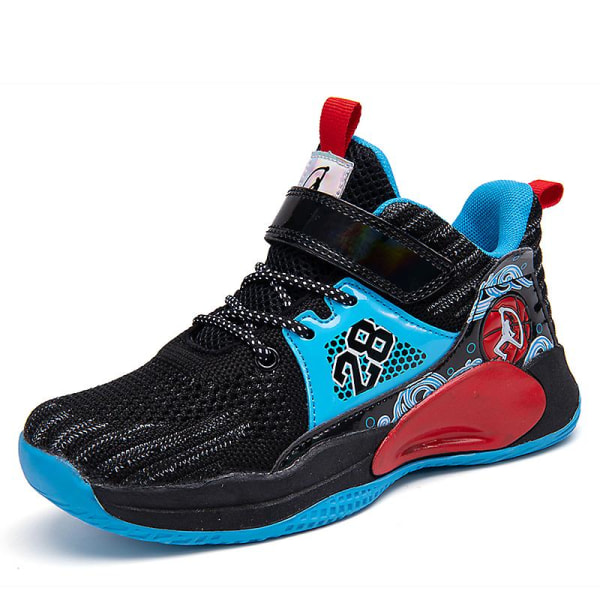 Drenge Basketball Sko Bløde Skridsikre Sneakers Børns Løb Sko 2808 BlackBlue 34