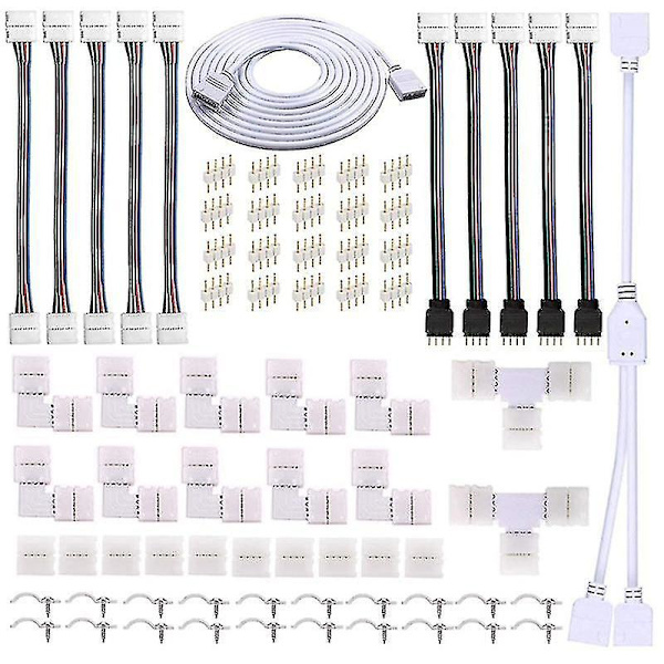 Connector Kit til 5050 10mm 4-bens RGB, 2-vejs Splitter, DIY Tilbehør til RGB-forbindelse