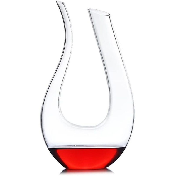 Viinikahvin ilmastin U-muotoinen lyijytön kristallilasiviinipullo lasipullo 1500 ml