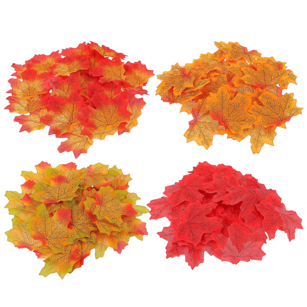 200 stk kunstige blade efterårsblade Craft ahorn blade kunstige efterårsblade Thanksgiving efterårsdekoration