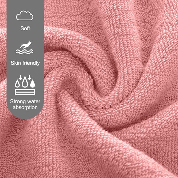33*73 cm bomullshandduk - rosa, ljusgrön, grå Pink