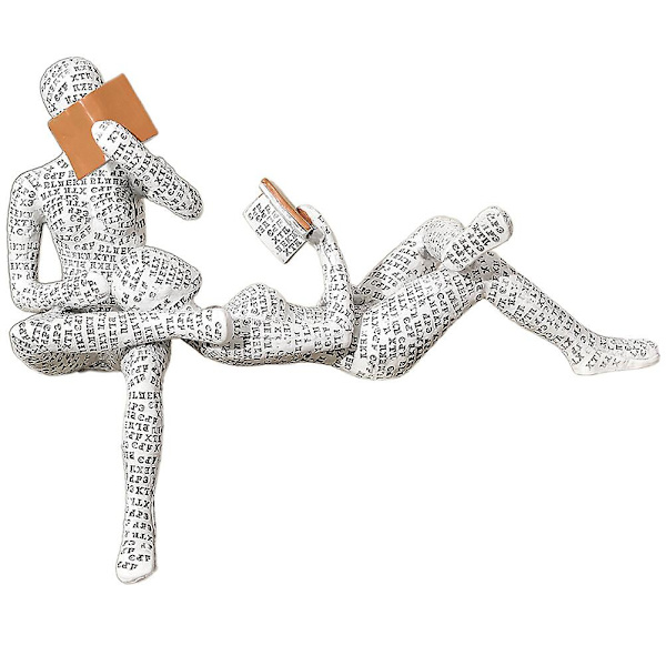 1 Set Läsfigur Läsfigur Prydnadsfigur Skulptur