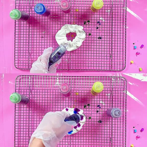 20 Pak Hvide Scrunchies Til Tie Dye Party Hår Elastik Hår
