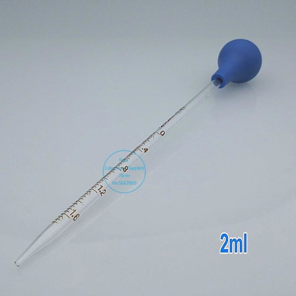 2 stk. 4 stk. Gradueret pipette i glas med dråbetæller Vol. 0,5 ml/1 ml/2 ml