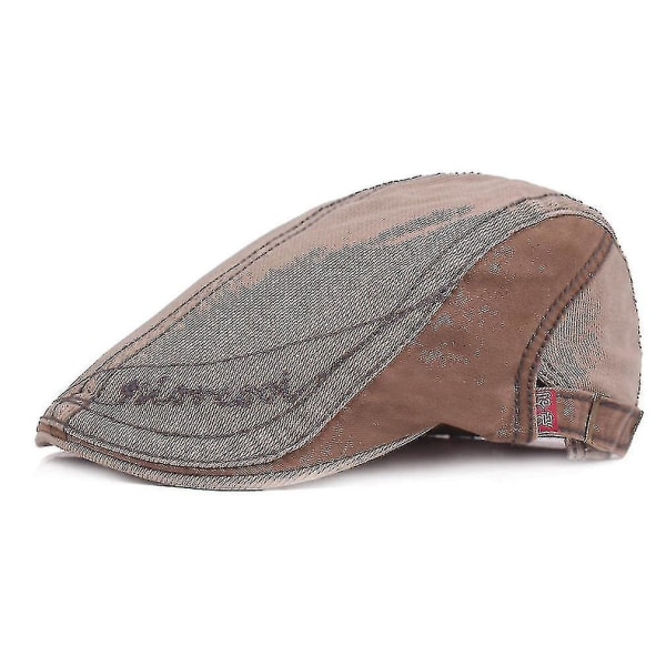 Hmwy-beret Men's Cotton Embroidered Flat Cap Sunshade Hat Casual Peaked Caps Letter Embroidery