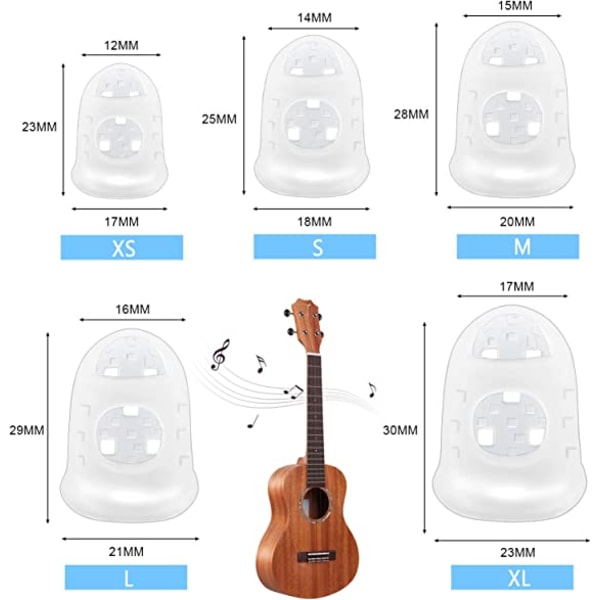 Gitarfingerbeskyttere - 40 stk Silikon Gitarfinger, Sy og Broderi