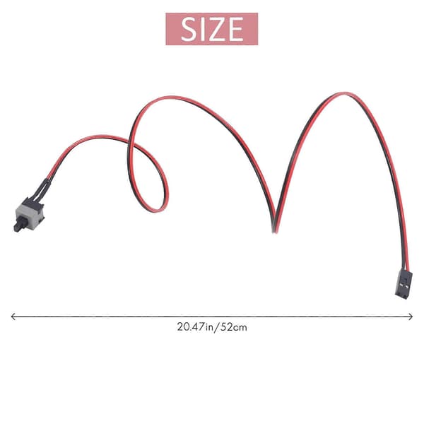 20.5\" Lang Strømknap Switch Kabel til PC Switches Reset Computer