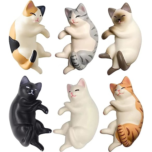 Cute 6 Pack Fun Cat Jääkaappimagneetit Toimistomagneetti Söpöt magneetit fo