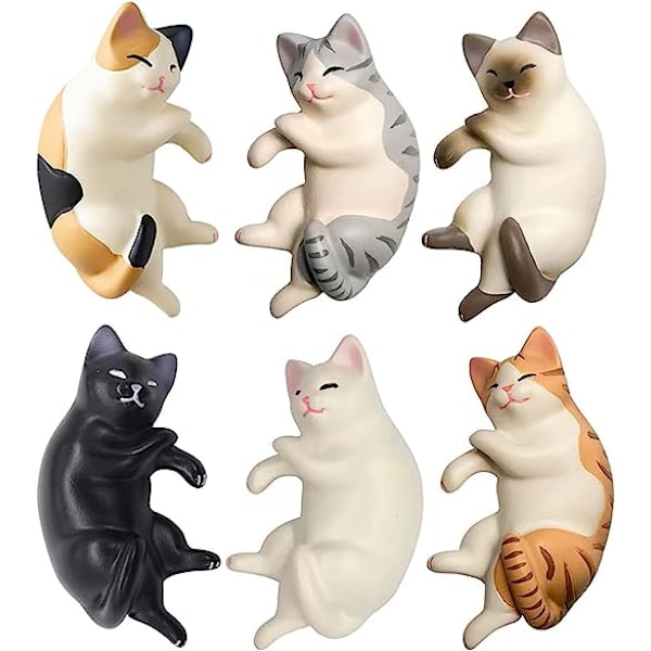 Søde 6-pak Fun Cat Køleskabsmagneter Kontormagnet Søde Magneter fo