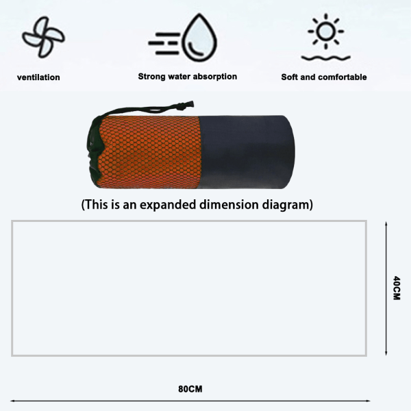 Handduk 1 par dubbelsidig sammet snabbtorkande handduk, ultrafina fiber sport handduk, absorberande bärbar yoga fitness handduk orange
